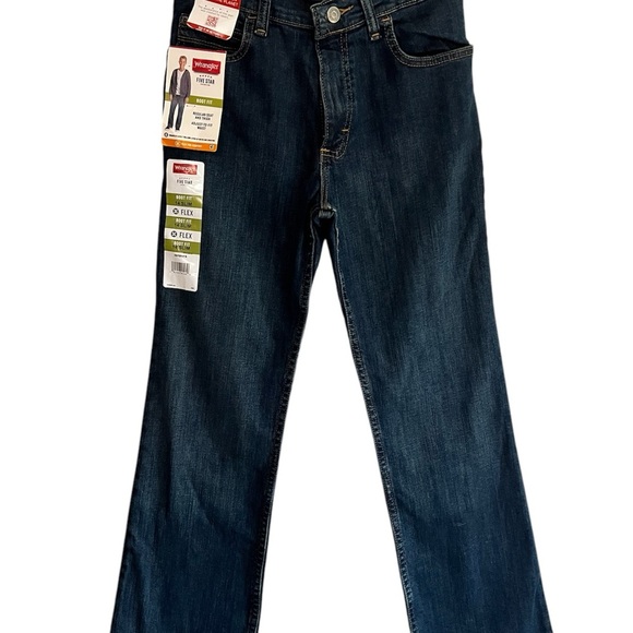 Wrangler Boy's Jeans Five Star Boot Fit Flex Size 14 Blue Slim Husky –New w/Tags - Picture 1 of 13
